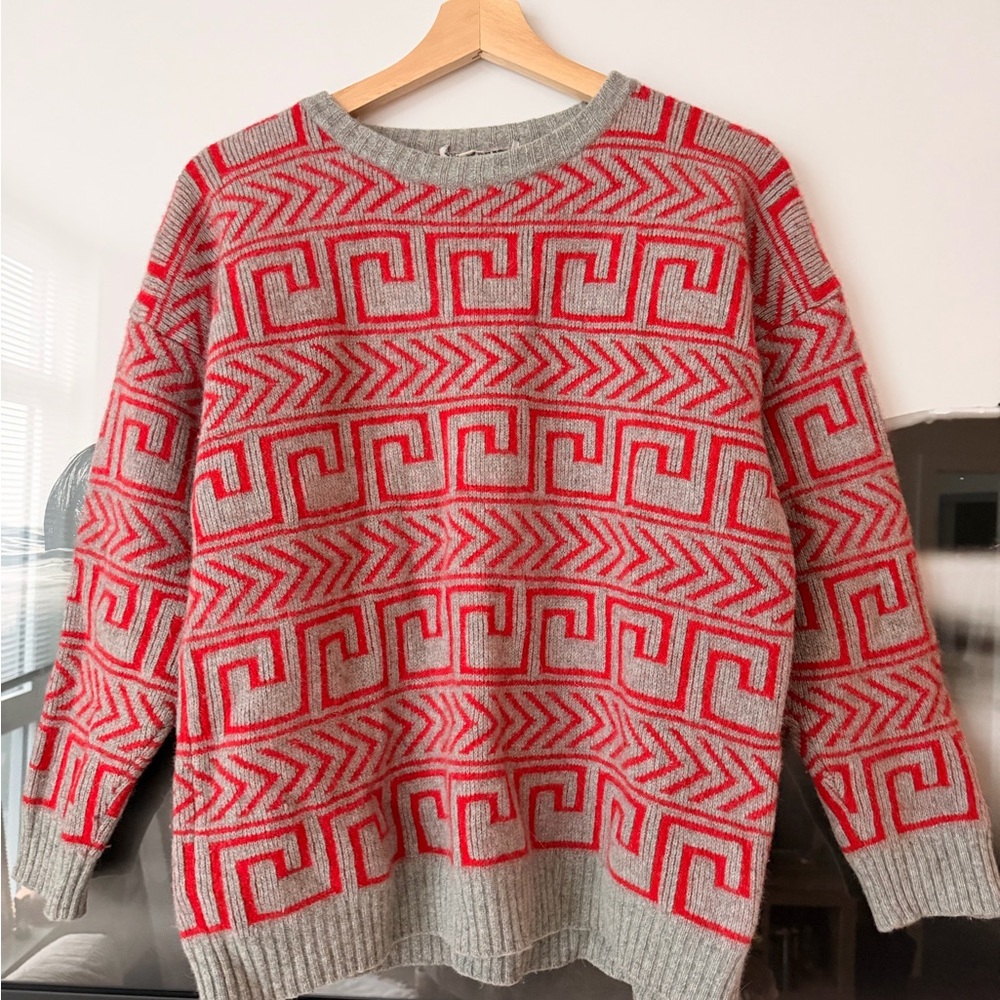 Vintage Greek Key Pattern Sweater